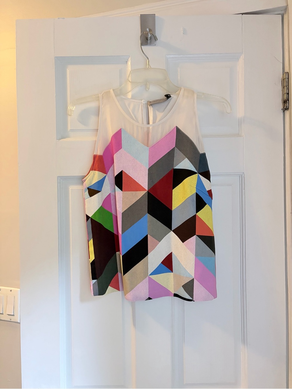 Preen by Thornton Bregazzi Multicolor Geometric Sleeveless Tank
